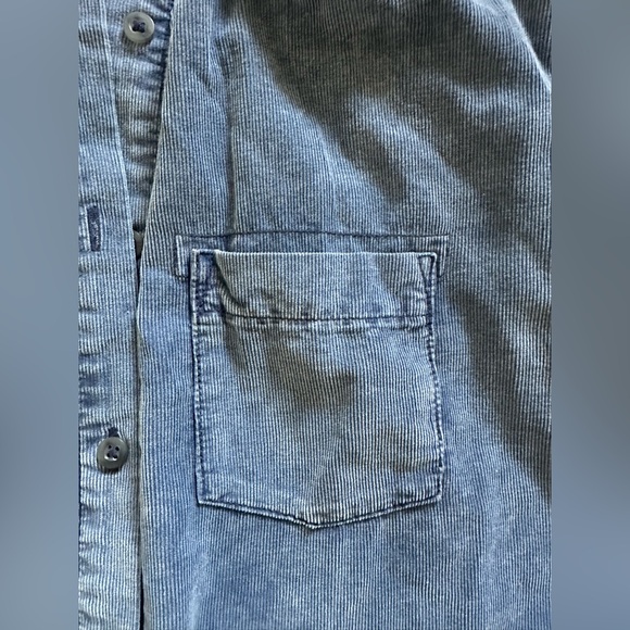 Pilcro Anthropologie Marta tiered navy corduroy button down maxi dress 1X - Picture 7 of 10